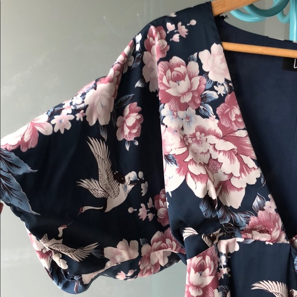 Floral Kimono Wrap Dress - Picture 3 of 6